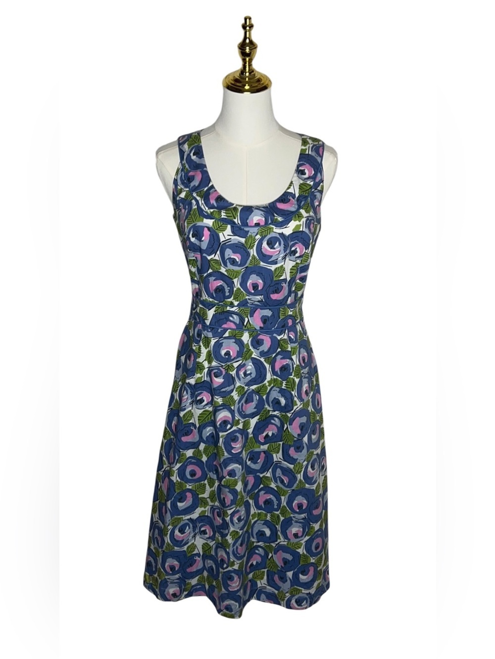 Boden Retro Rose Print Sleeveless
Cotton A Line Dress EUC Sz 4L Mod
60s Floral